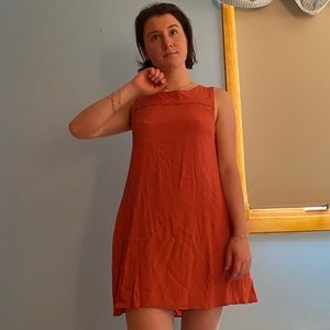 burnt orange sundress with cutouts